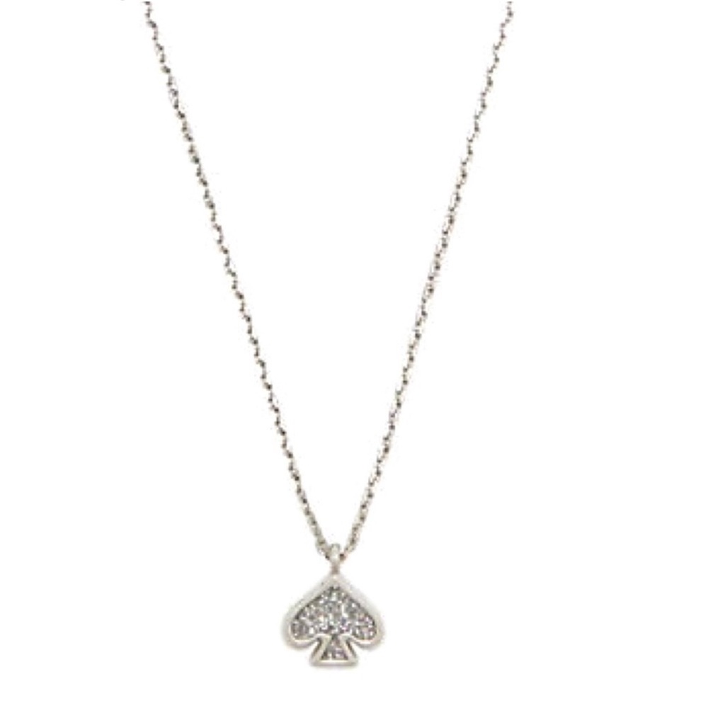 KATE SPADE • Silver‎ Everyday Spade Glitter Necklace NWT